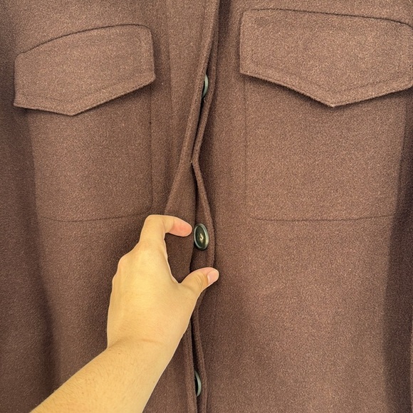 VINCE. Brushed Wool Blended Collared Single Breasted Shirt Coat Sz 1x - Picture 7 of 14